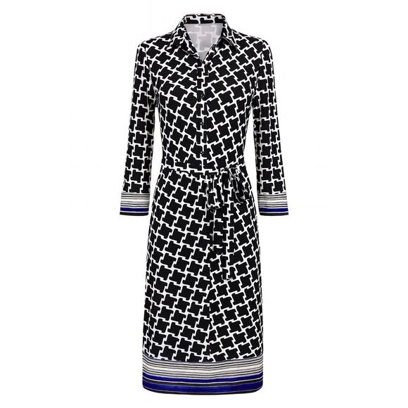 Laundry By Shelli Segal Dresses & Skirts - Laundry by Shelli Segal Size 2  Black & White blue bow Geometric Print Dress